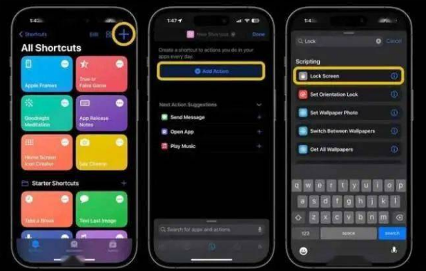 新兴镇苹果14锁屏维修店分享iPhone14升级iOS16.4后如何创建锁屏快捷方式 