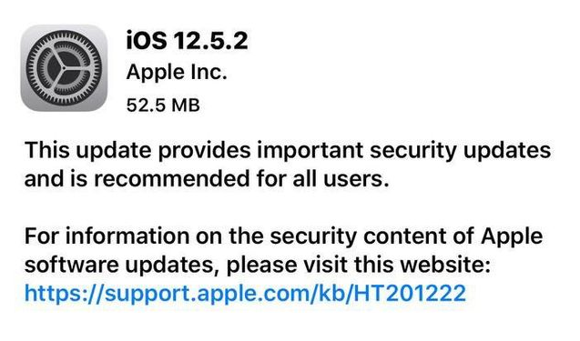 新兴镇苹果手机维修分享iOS12.5.2发布，建议所有老苹果用户安装 